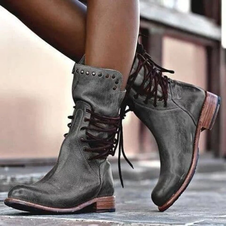 Irene | Vegan Leather Lace-Up Boots