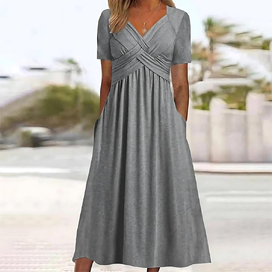 Seraphine | Elegant Midi Dress with Flattering Waist Coverage