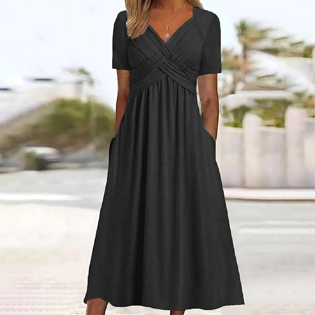 Seraphine | Elegant Midi Dress with Flattering Waist Coverage