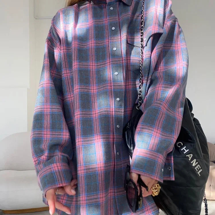 Ava | Oversized Plaid Shirt