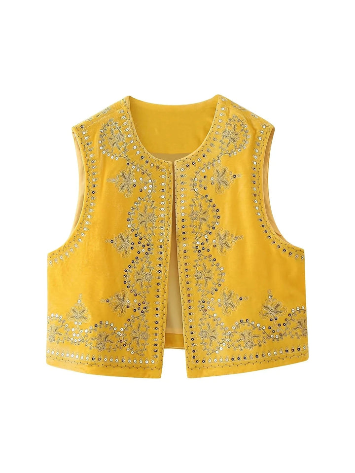 Vienna | Vintage Embroidered Velvet Vest