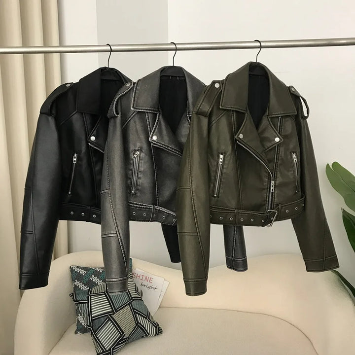 Judy | Chic Faux Leather Biker Jacket