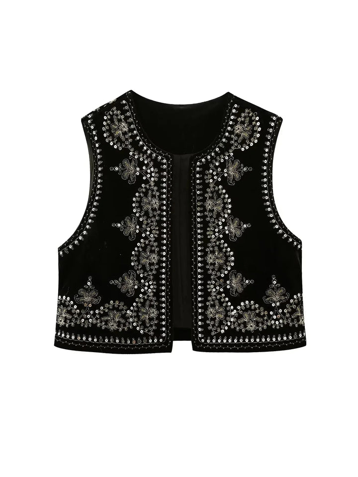 Vienna | Vintage Embroidered Velvet Vest