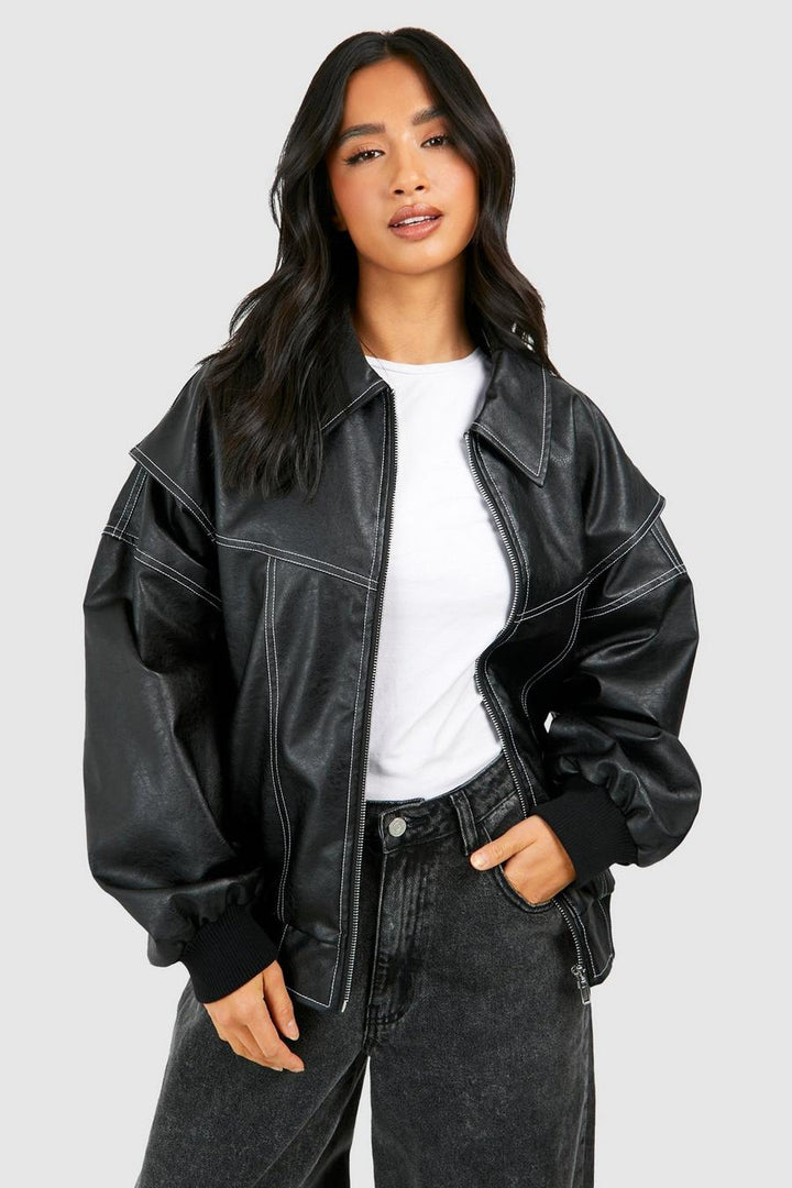 Nova | Vegan Leather Bomber Jacket