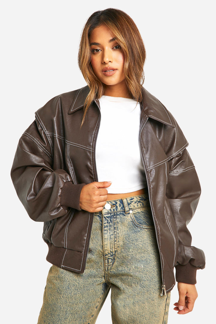 Nova | Vegan Leather Bomber Jacket