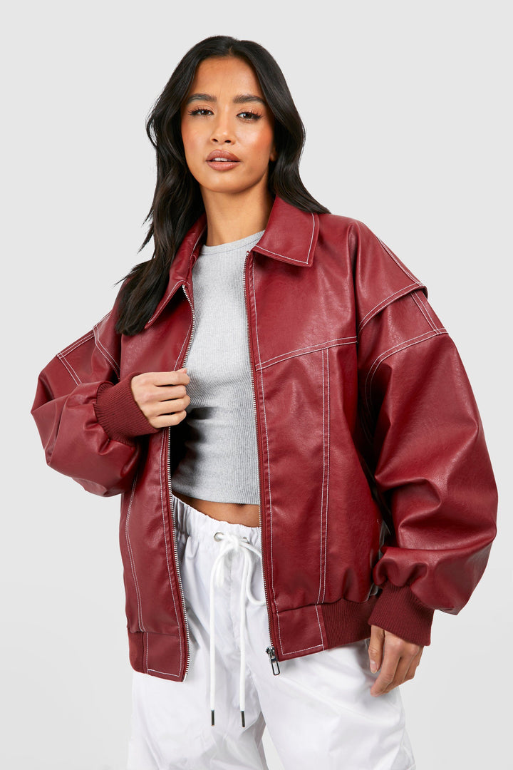 Nova | Vegan Leather Bomber Jacket