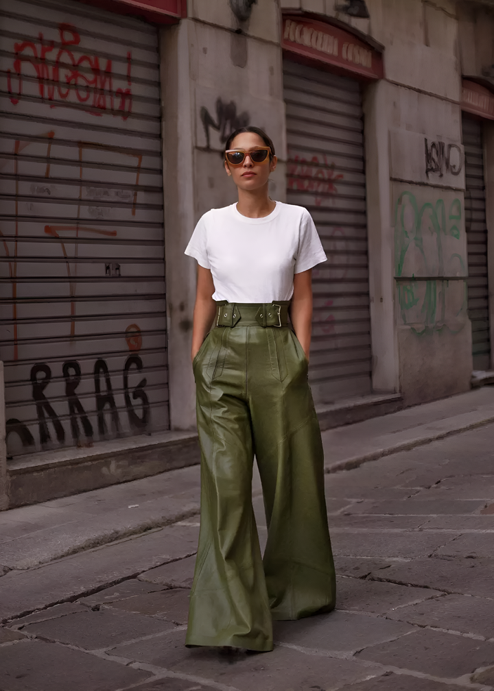 Stephanie | High-Waisted Leather Pants