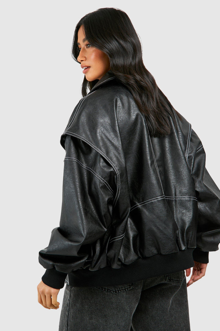 Nova | Vegan Leather Bomber Jacket