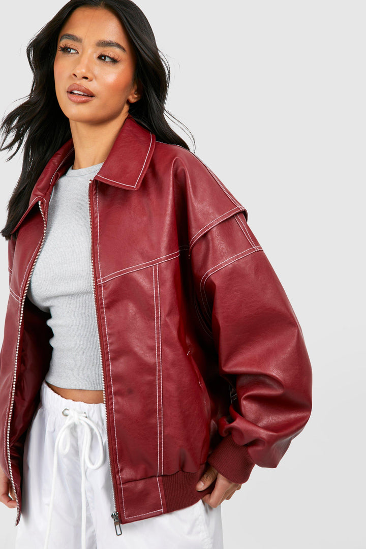 Nova | Vegan Leather Bomber Jacket