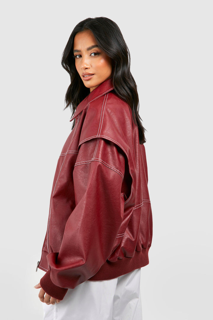 Nova | Vegan Leather Bomber Jacket